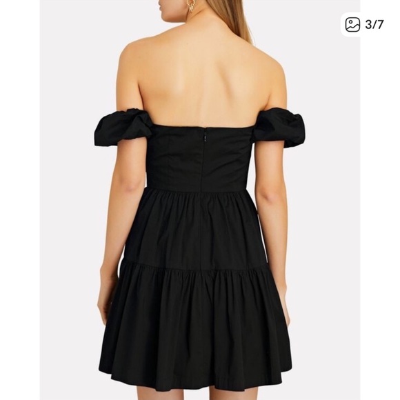 STAUD Beige Elio Off The Shoulder Mini Dress - Picture 3 of 6